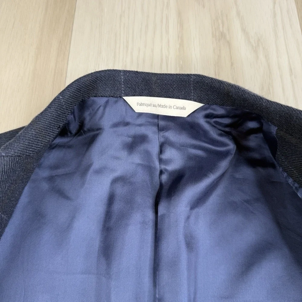 The Andover Shop Windowpane Sports Coat Blazer 2 Button Blue Mens Size 38 Short